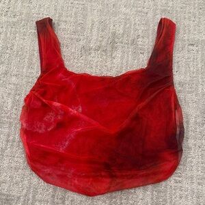 Vibrant Red Mesh Crop Top